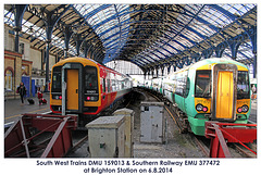 SWT 159013 & Southern 377472 Brighton - 6.8.2014