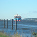 Containerschiff Maersk Taikung auf der weiten Elbe