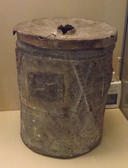 Lead Canister from Roman London in the British Museum, May 2014
