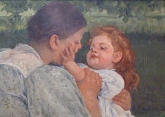 Detail of Maternal Caress by Mary Cassatt in the Philadelphia Museum of Art, August 2009