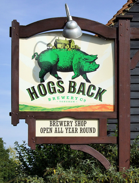 Hog's Back Brewery sign