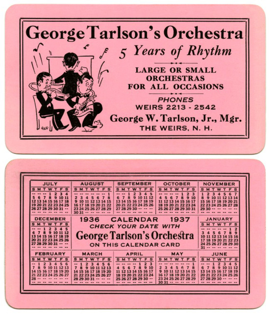 George Tarlson's Orchestra, The Weirs, N.H., 1936