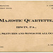 Majestic Quartette, Irwin, Pa., Musical Sketches and Songs
