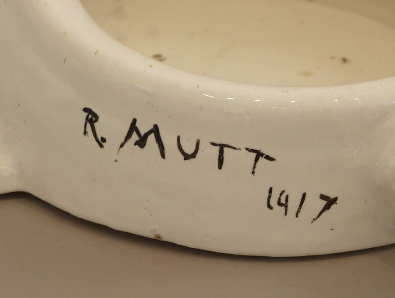 Detail of Fountain by Duchamp in the Philadelphia Museum of Art, January 2012