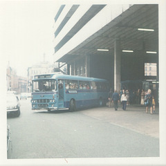 232/02 Premier Travel Services coach in Manchester - Aug 1974 (may be VER 262L)