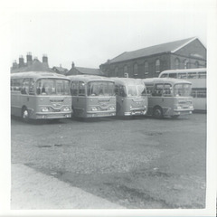 Greenslades Tours line up at Rochdale circa July 1966