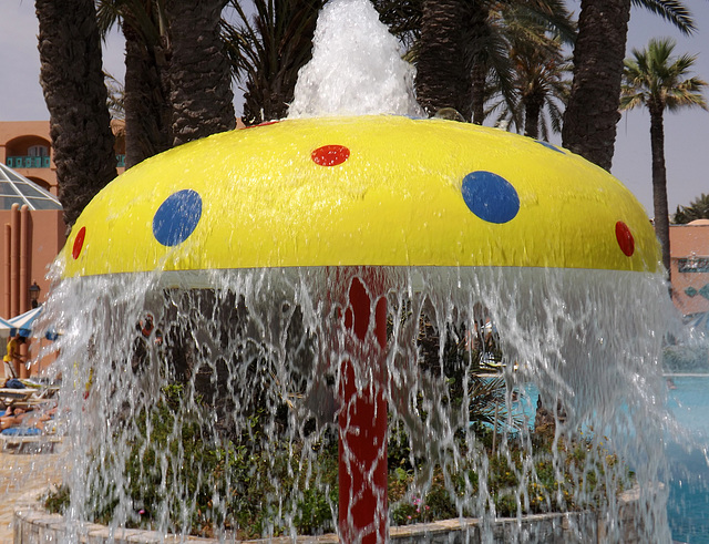 Umbrella Fountain at the Hotel Marabout in Sousse, June 2014