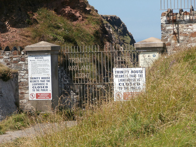 The road to the lighthouse is closed because of rock falls