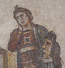 Detail of the Virgil with Calliope and Polymnia Mosaic from Sousse in the Bardo Museum, June 2014