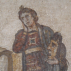 Detail of the Virgil with Calliope and Polymnia Mosaic from Sousse in the Bardo Museum, June 2014