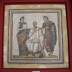 Virgil with Calliope and Polymnia Mosaic from Sousse in the Bardo Museum, June 2014