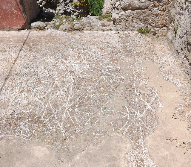 White Mosaic Floor in the Villa of Tiberius in Sperlonga, July 2012