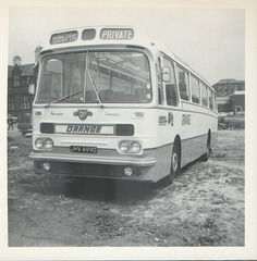 Orange Luxury JHV 499D in Rochdale - July 1972