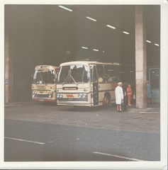 Wallace Arnold WUM 520L and Yelloway PDK 463H in Manchester  - Aug 1973