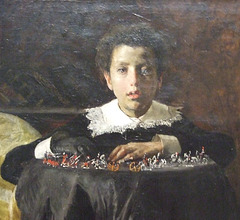 Detail of Boy with Toy Soldiers by Antonio Mancini in the Philadelphia Museum of Art, August 2009
