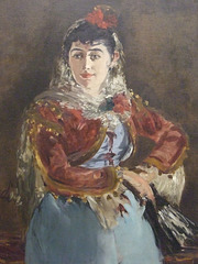Detail of the Portrait of Emilie Ambre as Carmen by Manet in the Philadelphia Museum of Art, January 2012