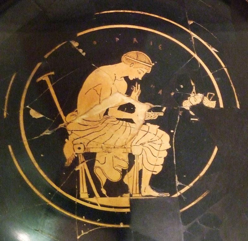 Detail of the Fragmentary Red-Figure Kylix Attributed to Onesimos in the Princeton University Art Museum, July 2011