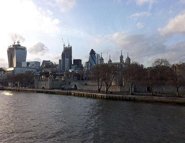 View of London from Tower Bridge, April 2013