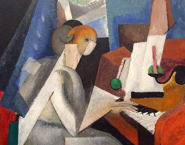 Detail of Woman at the Piano by Gleizes in the Philadelphia Museum of Art, August 2009