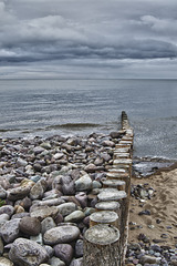 Groyne and rocks on Dunster beach
