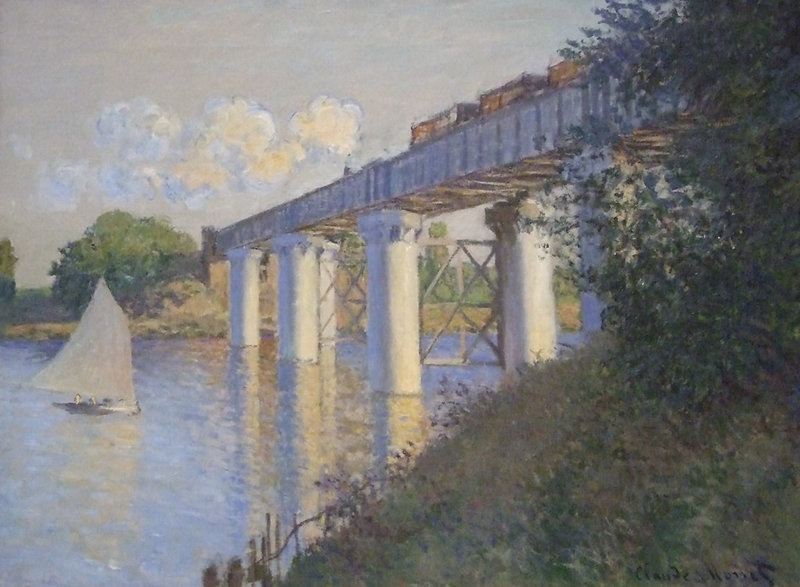 Detail of Railroad Bridge, Argenteuil by Monet in the Philadelphia Museum of Art, January 2012