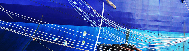 Blue Ship. White Ropes