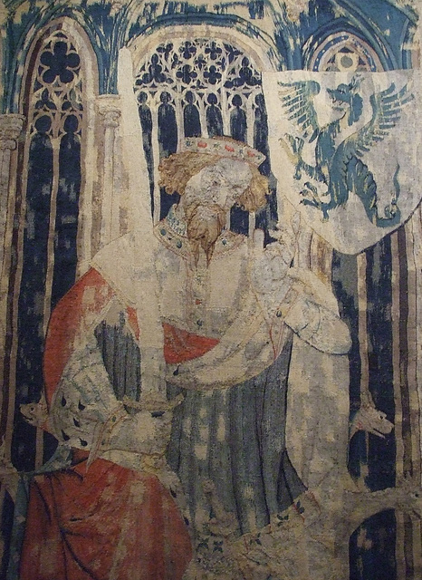 Detail of Joshua from the Nine Heroes Tapestry in the Cloisters, October 2010