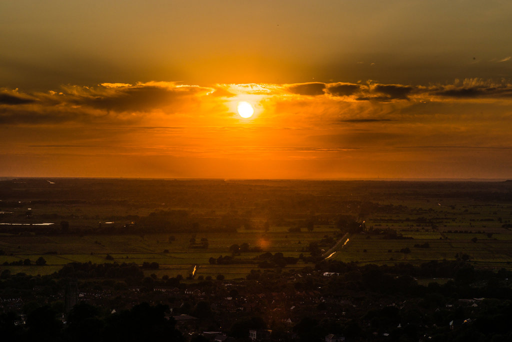 Sonnenuntergang über Glastonbury - 20140807
