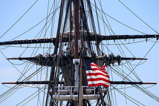 Workers in the rigging