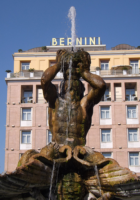 Detail of The Triton Fountain by Bernini in Piazza Barberini in Rome, June 2012
