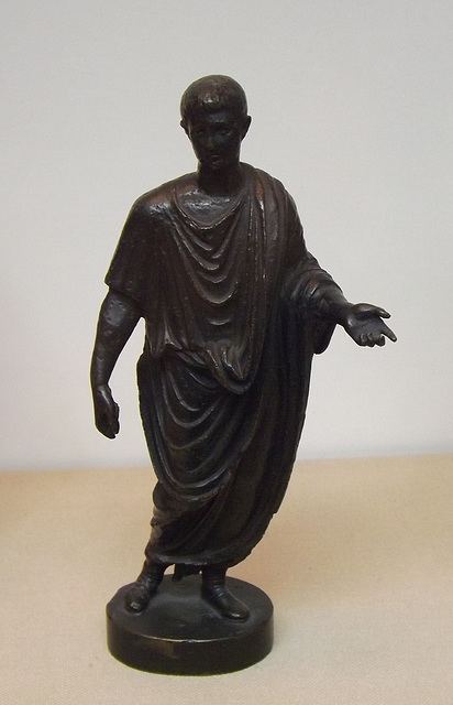 Bronze Figure of a Man Wearing a Toga in the British Museum, April 2013
