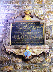 Memorial to Laura Gwendolen Douglas Gascoigne, Chapel at Lotherton Hall, Aberford, West Yorkshire