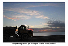 Shingle shifting at dusk - Seaford - 25 11 2013