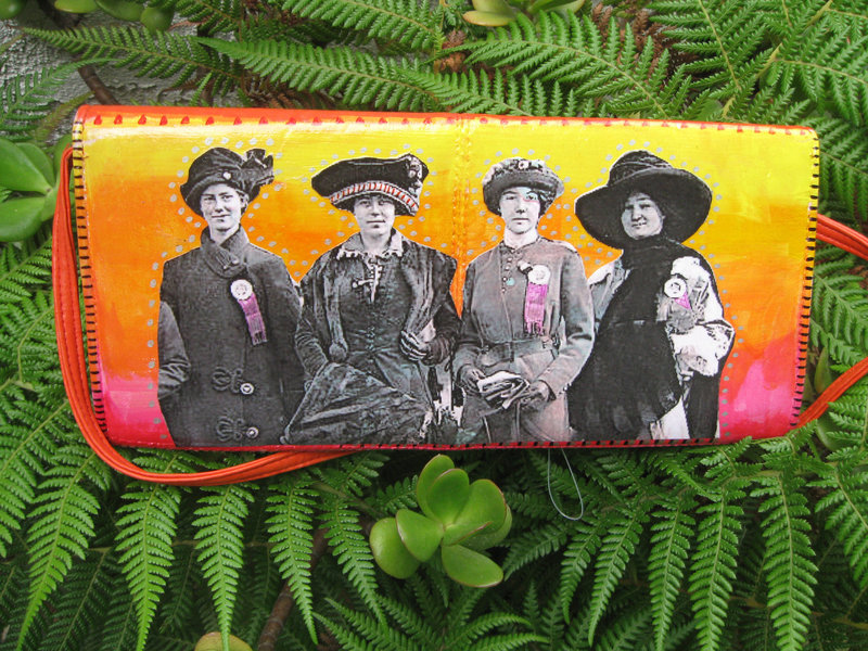 Upcycled Suffrage Purse:  Votes for Women (2)