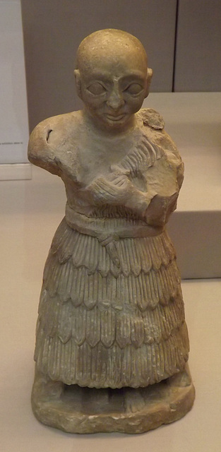 Sumerian Gypsum Statue of a Man in the British Museum, May 2014