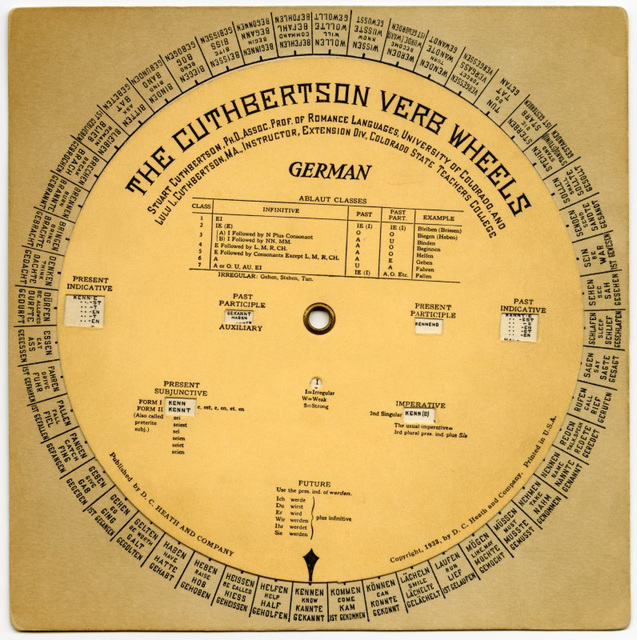 The Cuthbertson Verb Wheels: German, 1938