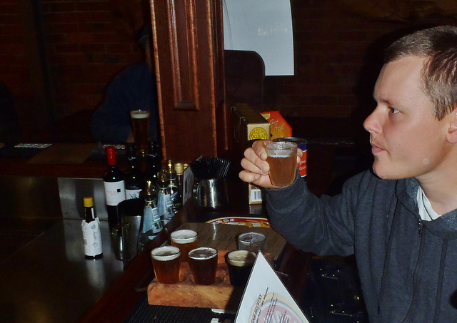 beer tasting at Grand Ridge Brewery