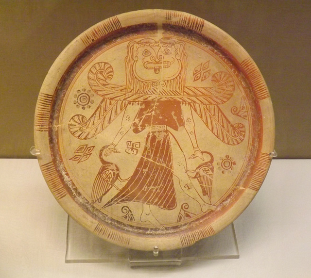 Plate with a Winged Goddess with a Gorgon's Head in the British Museum, May 2014
