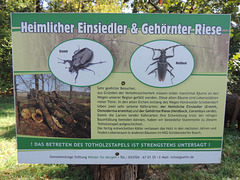 Hinweisschild für besondere Käfer