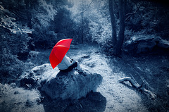 le parapluie rouge