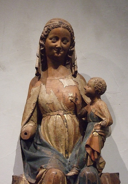 Detail of a Seated Virgin and Child in the Cloisters, October 2010