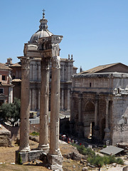 The Temple of Vespasian and the Arch of Septimius Severus in the Forum Romanum, July 2012