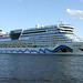 Abfahrt AIDAluna aus Hamburg am 25. August 2014