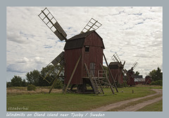 Windmills on Öland island near Tjusby in Sweden