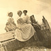 Grandmother with friends on the shore of Lake Michigan, about 1910