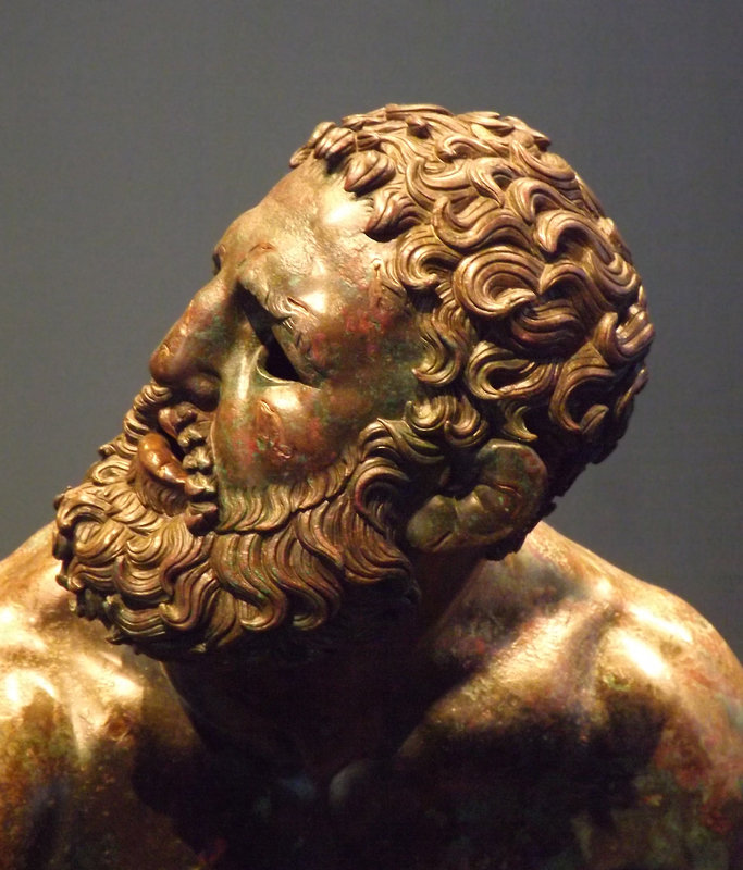 Detail of the Head of the Boxer in the Palazzo Massimo in Rome, July 2012