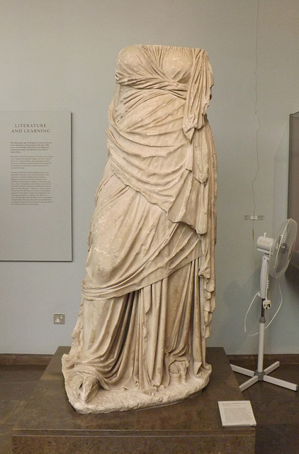 Elaborately Dressed Female Statue in the British Museum, May 2014