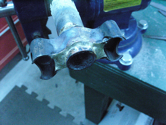 #CT209 Fork crown and steerer after brazing (2009)