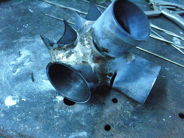 #CT209 Heavily modified bottom bracket shell, side view (2009)
