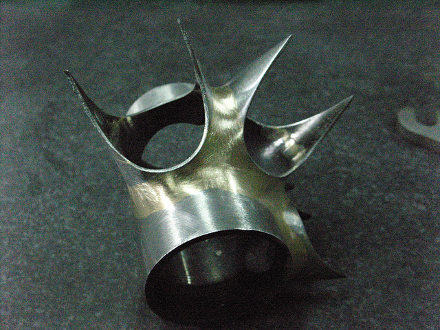 #CT209 Finished bottom brackt shell showing filed lugs and brass fillets (2009)